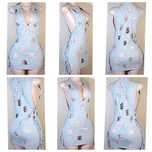 Sleeveless Distressed Custom Designed  Light Gray Tank Top